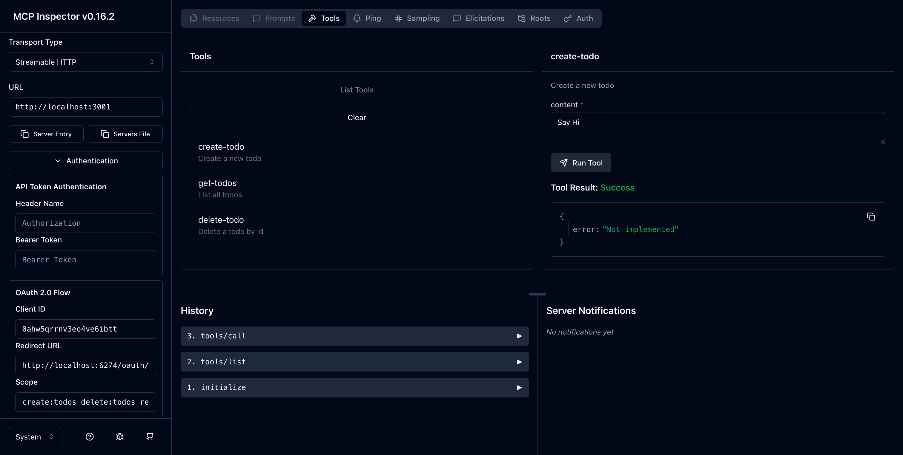 MCP Inspector erster Start